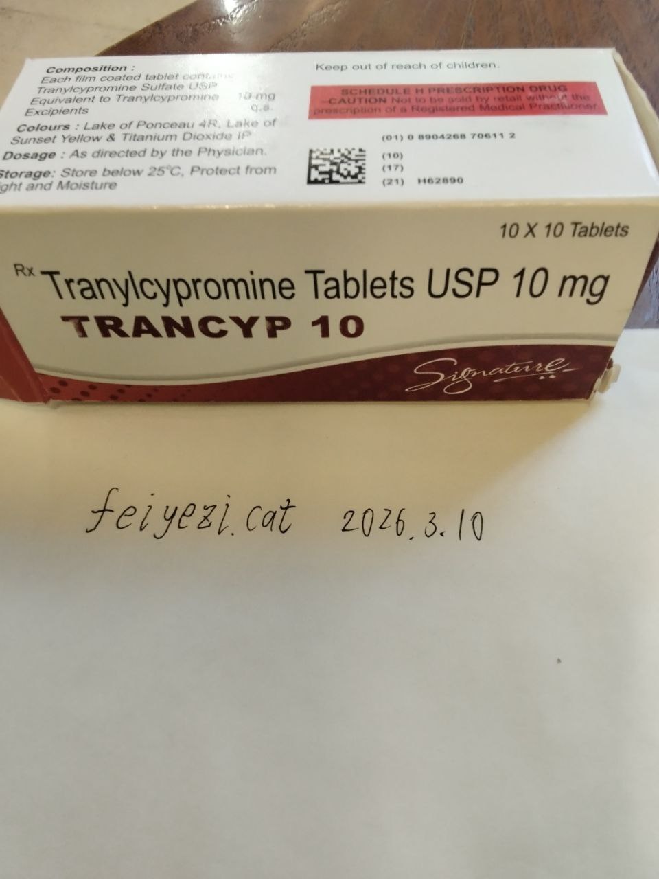 【邮寄】反苯环丙胺